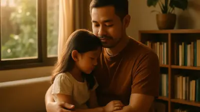 Orang tua berdiskusi hangat dengan anak di ruang keluarga sebagai ruang aman menghadapi kecemasan anak