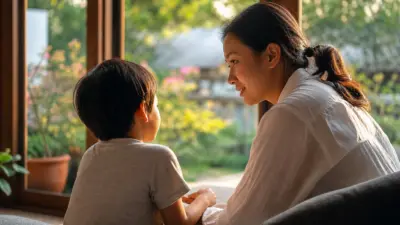 Orang tua berdiskusi hangat dengan anak tentang berita kesehatan untuk menjaga kesehatan mental anak di rumah