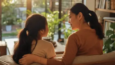 Orang tua mendampingi anak remaja belajar dengan suasana hangat untuk menjaga mental health anak di tengah tekanan nilai sekolah