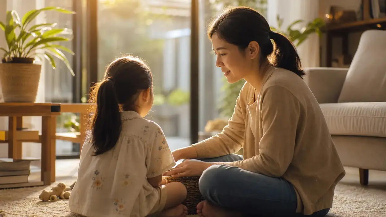 Orang tua menerapkan parenting positif saat anak menguji batas di rumah dengan komunikasi hangat dan tegas
