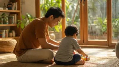 Orang tua hangat bermain dan membaca bersama anak untuk mendukung perkembangan otak anak