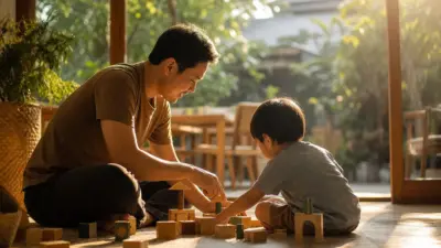 Orang tua bermain dan membaca bersama anak untuk mendukung psikologi anak dan perkembangan otak di tahun-tahun awal