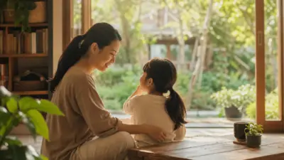 Orang tua berdiskusi hangat dengan anak pra-remaja tentang tumbuh kembang dan kesiapan emosi memasuki masa remaja